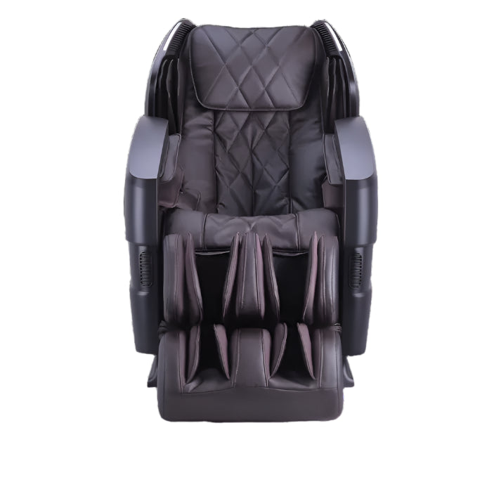 Cozzia 357 Brown advanced L-Track massage chair. Available at SleepCity Mattress Superstore!
