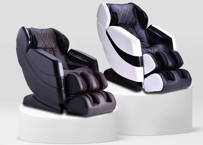 Luxury Cozzia CZ-357 massage chair in a sleek modern design, featuring 3D massage technology, zero gravity recline, lumbar heat therapy, and full-body air compression for ultimate relaxation at SleepCity!
